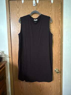 Maurices 24/7 Black Sleeveless T-Shirt Dress Size L